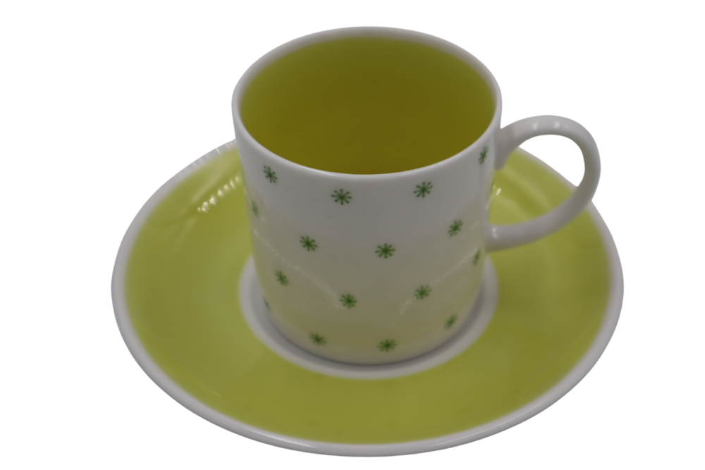 Susie Cooper Star Burst - Green Star Cup and Saucer